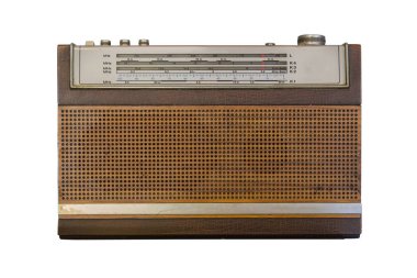 Beyaz arkaplanda eski radyo izolasyonu, Vintage biçimi