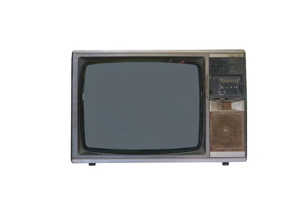 Vintage tv ou televisão isolada no fundo branco — Fotografia de Stock