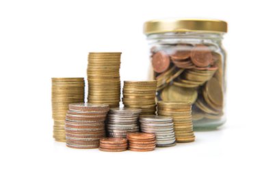 Para biriktirme kavramı, madeni para yığını büyütme işi
