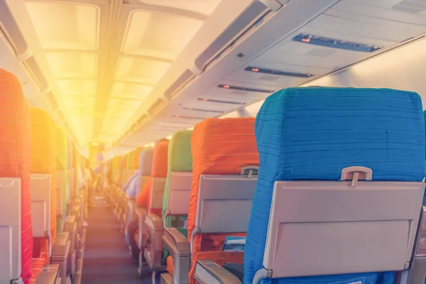 Asiento de avión con cabina de aviones enormes — Foto de Stock