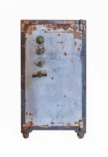 Old Wheled Safe box isolate on White Background — Stock Photo, Image