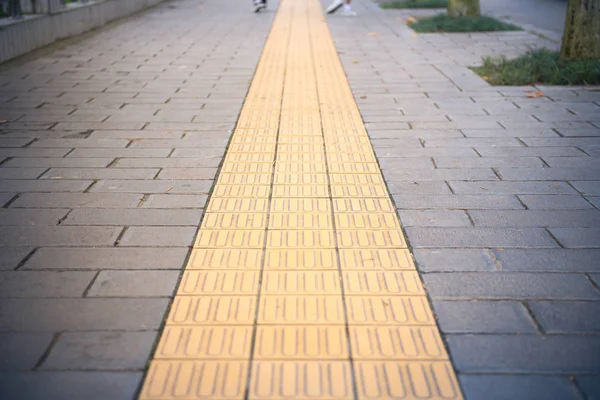 Perspective View of Grunge Brick Stone floor on Sidewalk — Stock Photo, Image