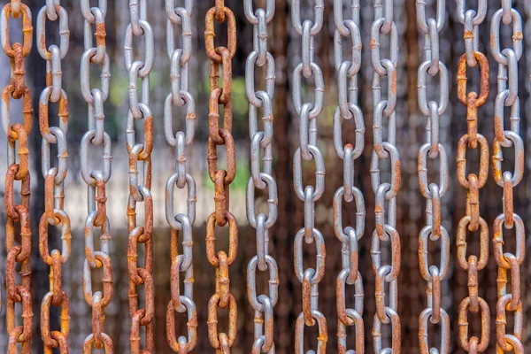 Hanging stainless of chain, abstract metal for background — Stock Photo, Image