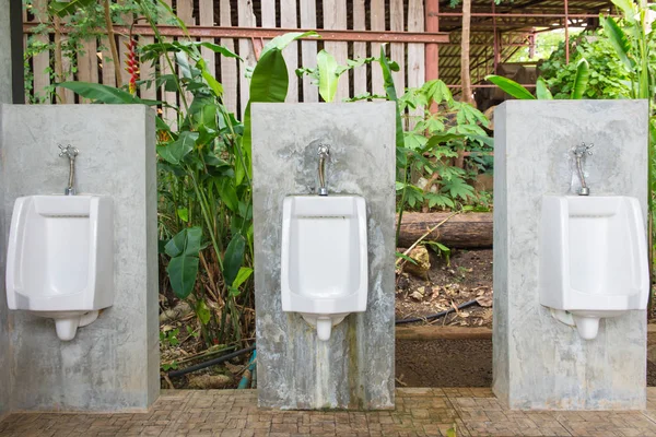 Urinals Men public in toilet room, wc — Stock Photo, Image