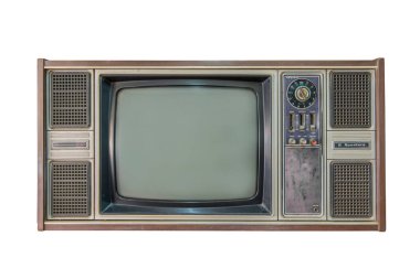 Vintage tv ya da beyaz arka plan üzerinde izole televizyon