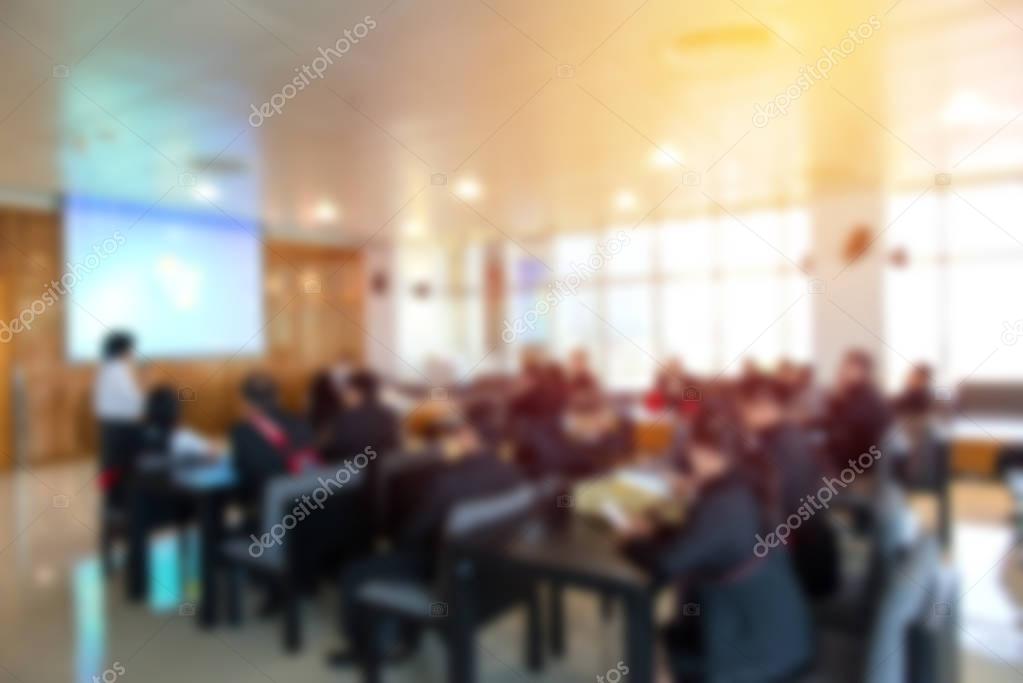 Blur of business Conference and Presentation in the conference h