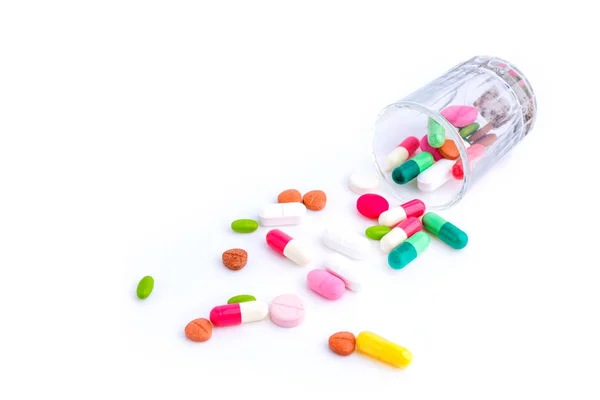Various of Tablets mix heap drugs pills capsules therapy doctor — Stock Photo, Image