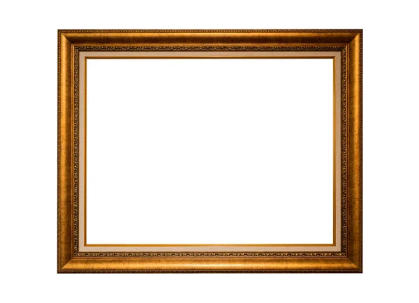 Gold frame Elegant vintage Isolated on white background — Stock Photo, Image