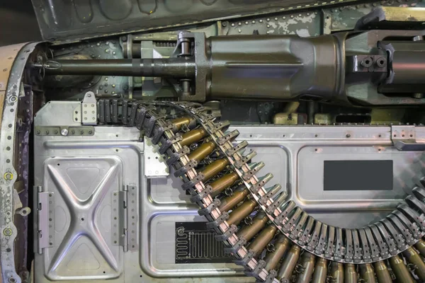 Maskingevær Ammunition Installeret Figther Jet Fly - Stock-foto