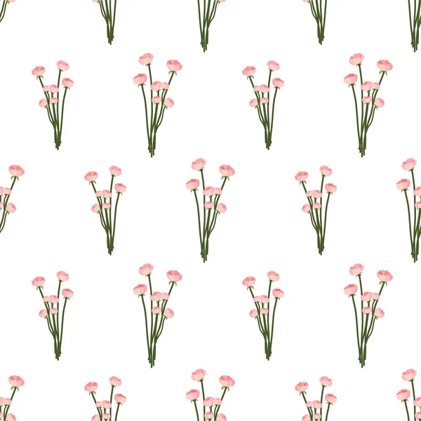 Mooie roze bloem naadloos patroon. — Stockvector