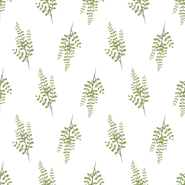 Rama de hoja verde patrón sin costura para el diseño de papel . — Vector de stock