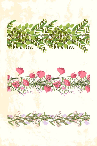 Élégant motif floral vert sans couture pour le design de bordure et de cadre . — Image vectorielle