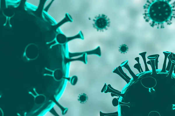 Coronavirus outbreak that has confined the world because of a highly contagious and dangerous flu that ended up being a pandemic medical health risk concept view as render 3D
