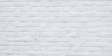 Duvar kağıdı ve grafik web tasarımı için modern beyaz duvar dokusu. Beyaz tuğlalı arka plan. Düz tuğlalı bir duvarın nötr dokusu..