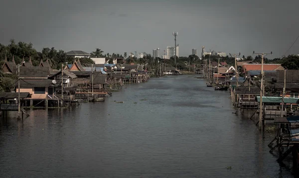 Boat Travel Canal Bangkok Thailand Общественный Канал Бангкоке Таиланд Тайские — стоковое фото