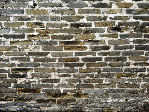Vuile Oude Willekeurige Donkere Kleur Baksteen Muur Textuur Achtergrond Kunstmatige — Stockfoto