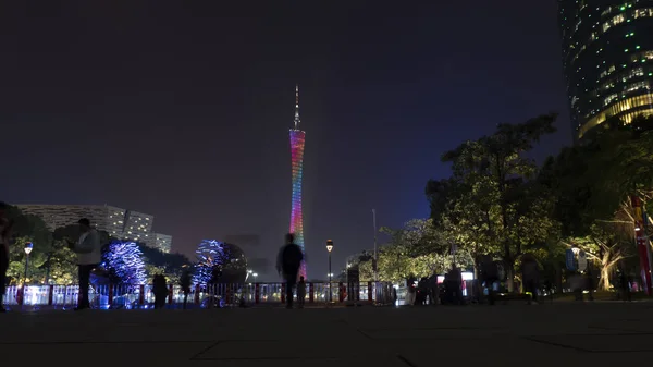 Beautiful Night Scene Canton Tower New Guangzhou Zhujiang New Town — стоковое фото