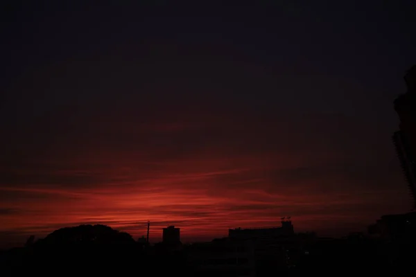 Cidade Skyline Silhouette Sunset Com Edifício Parlamento Paisagem Urbana Bangkok — Fotografia de Stock