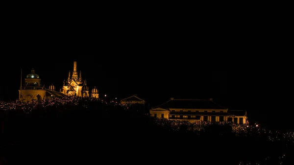 Bela Luz Noturna Phra Nakhon Khiri Phetchaburi Tailândia Antigo Palácio — Fotografia de Stock