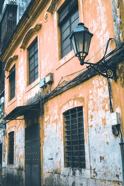 Straßenblick Auf Die Schönen Alten Gebäude Mit Portugiesischem Stil Auf — Stockfoto