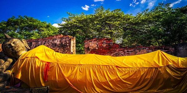 Big Reclining Buddha Ayutthaya Historical Park — Stock fotografie