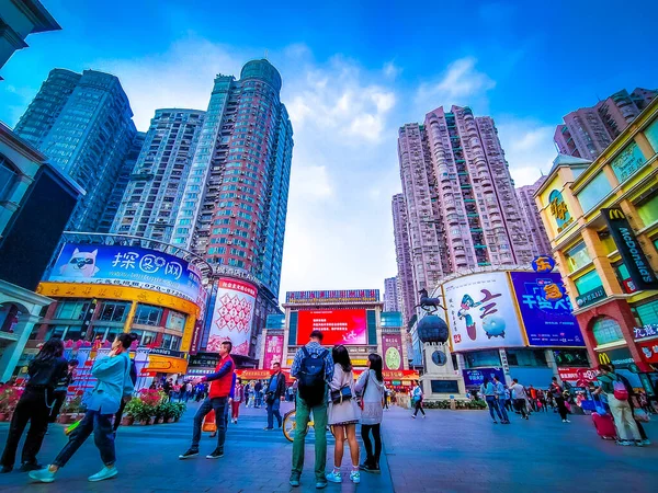 Guangzhou Cina Dicembre 2019 Shangxiajiu Pedonale Strada Pedonale Commerciale Nel — Foto Stock