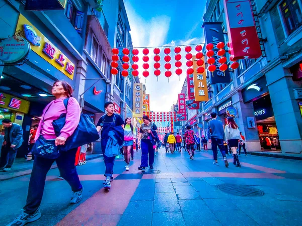 Guangzhou Cina Dicembre 2019 Shangxiajiu Pedonale Strada Pedonale Commerciale Nel — Foto Stock