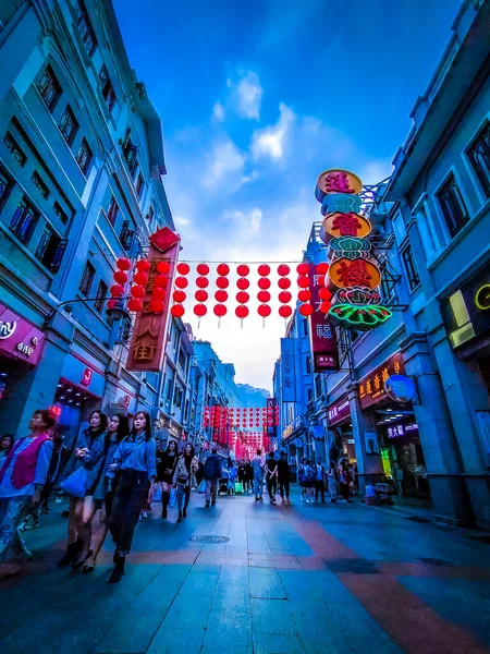 Guangzhou Cina Dicembre 2019 Shangxiajiu Pedonale Strada Pedonale Commerciale Nel — Foto Stock