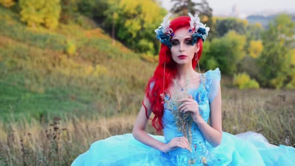 秋の森の妖精 — ストック動画