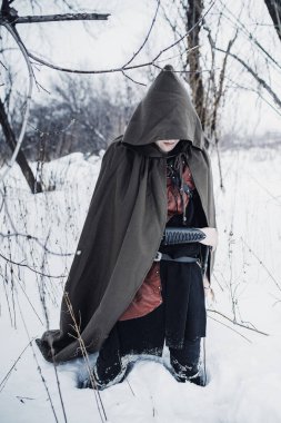 Kılıçlı bir kış şövalyesi