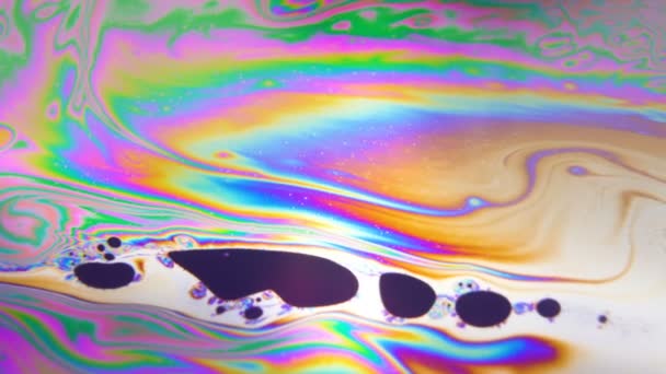 Reaksi kimia latar belakang abstrak dalam warna pelangi — Stok Video