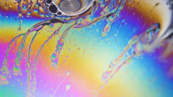Fondo líquido abstracto con burbujas móviles coloridas — Vídeo de stock