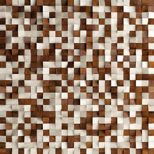 Textura abstrata de cubos de madeira, renderização 3d — Fotografia de Stock