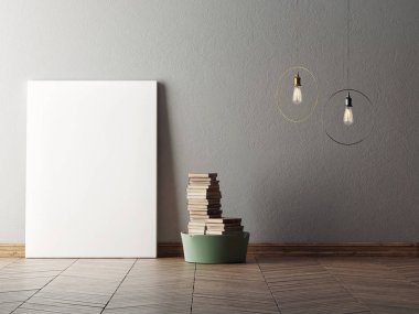 Mimari iç tasarım, 3d illustraton posterdeki kadar alay