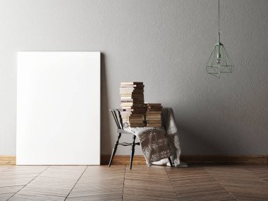 Mimari iç tasarım, 3d illustraton posterdeki kadar alay