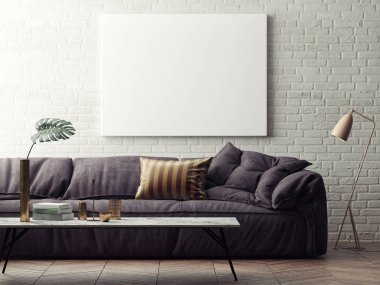 poster vintage yenilikçi çatı iç arka plan, illüstrasyon ile alay