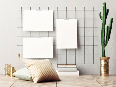 Hipster köşe, 3d illüstrasyon kapatmak