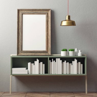 Oda - 3d çizim tabloda posterinde kadar alay