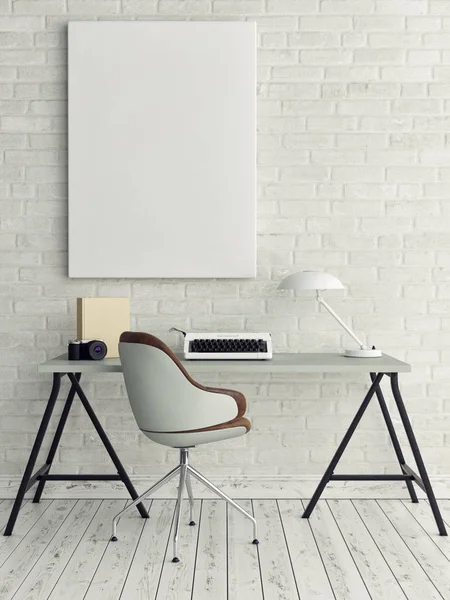 Poster alay, iş ofis fikri, 3d çizim kadar yakın