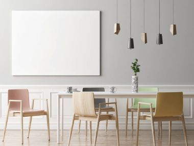 Yemek odası, hipster arka plan posterdeki kadar alay