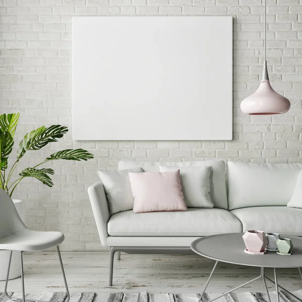 Vysmívat se plakát, bokovky obývací pokoj design — Stock fotografie