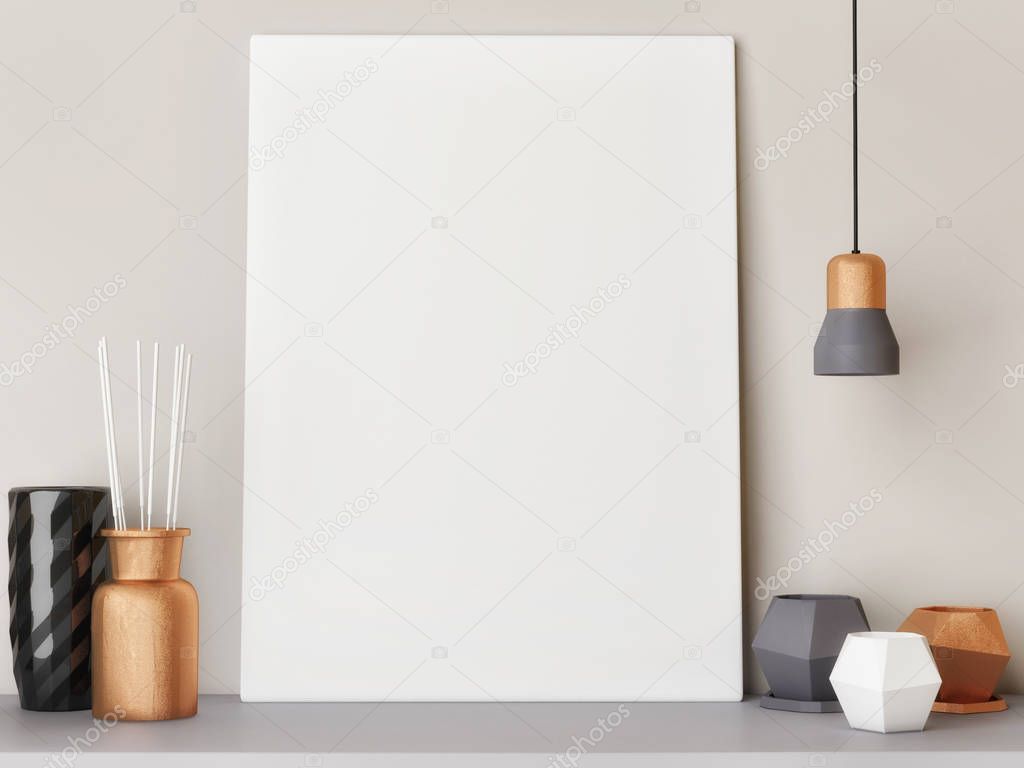 White close up poster with decoration