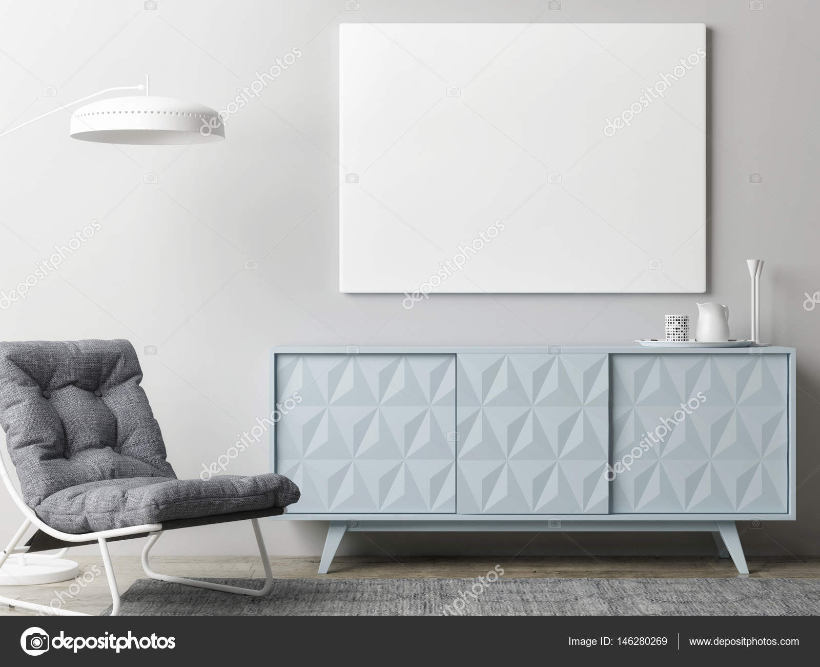 Simulacros de cartel en la sala de estar — Foto de stock © CorDesign