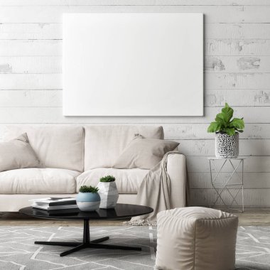 Hipster oturma odasında posteri