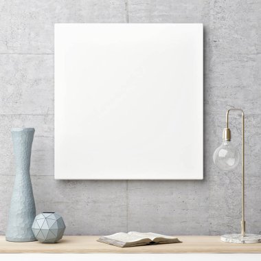 Sahte kadar beton duvar posteri ile kompozisyon kadar yakın