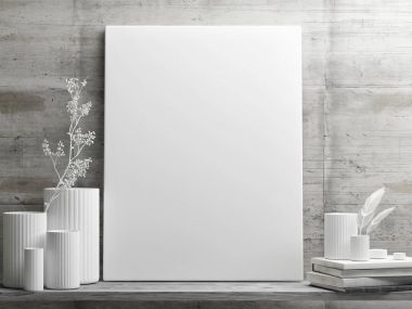 Beyaz minimalizm Tasarım poster retro beton duvar kadar sahte ile