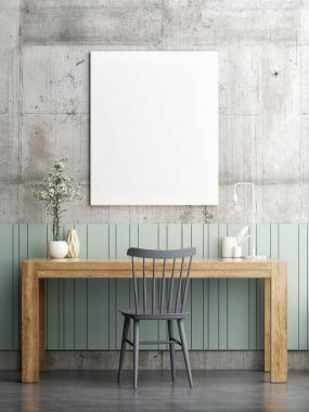 Hipster Ofis Masası ile sahte kadar poster