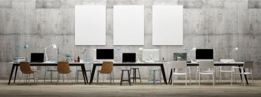 Rüya iş alanı office, beton duvar poster kadar üç sahte