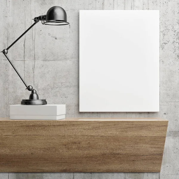 Siyah metal lamba, minimalizm iç dekor kompozisyon ile beton duvar beyaz poster