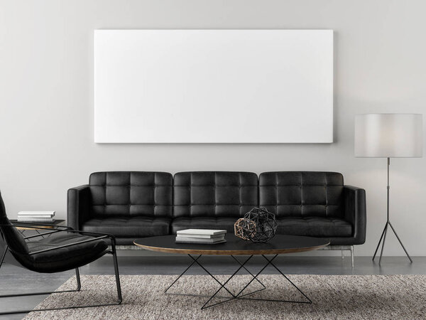 Гостиная Retro с макетом плаката
,